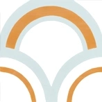 Orange and white cement tiles
